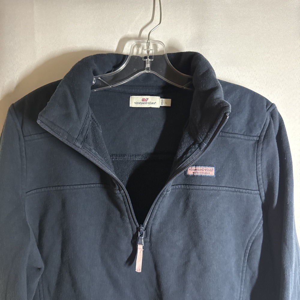 Vineyard Vines Womens Shep  Navy Blue 1/4 Zip Pullover Style 2K001317 VTG  Sz L - Picture 14 of 15